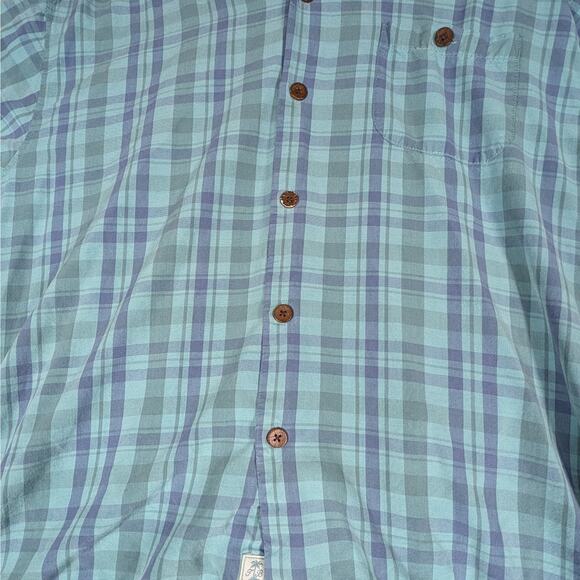 Tommy Bahama Shirt Mens Extra Large Silk Plaid Short Sleeve Button Up Pocket - Picture 2 of 6